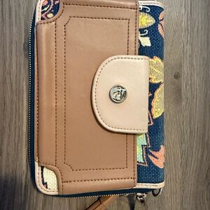 Floral Tan and Blue Women's Spartina Wallet